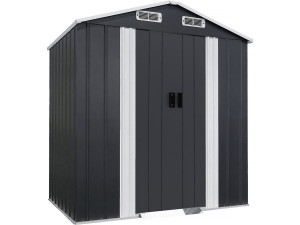 Caseta de jardín metálica "Boston" con puerta corredera - 2,17 m² - Gris