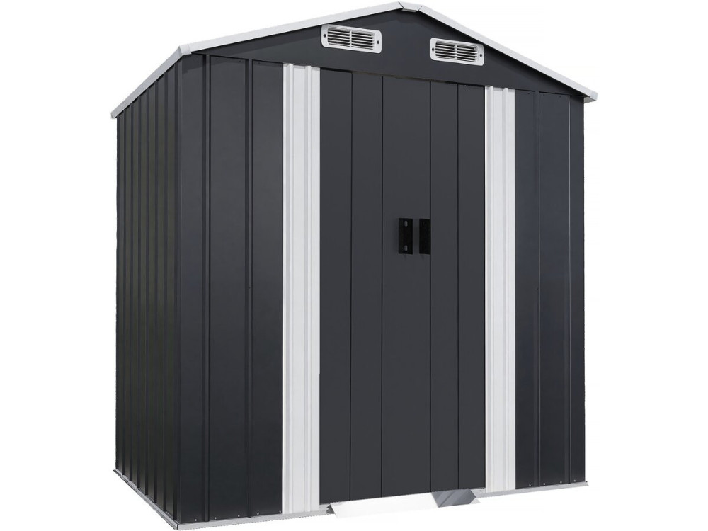 Caseta de jardín metálica "Boston" con puerta corredera - 2,17 m² - Gris
