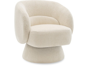 Sillón giratorio "Franklin" de rizo - 74 x 75 x 75 cm - Beige
