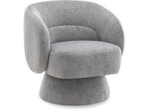 Sillón giratorio "Franklin" de rizo - 74 x 75 x 75 cm - Gris