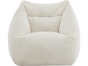 Puf de pana "Medellin" - Beige - 85 x 85 x 72 cm