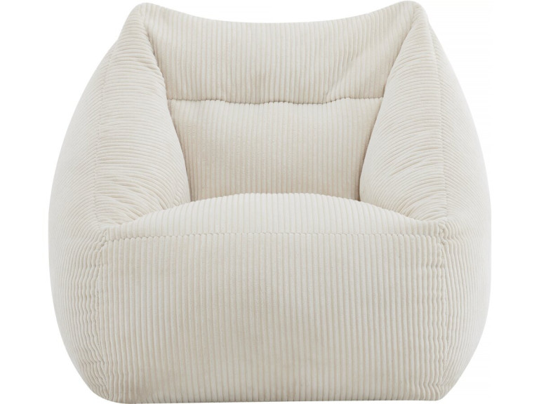 Puf de pana "Medellin" - Beige - 85 x 85 x 72 cm