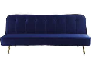 Sofá cama/clic clac terciopelo "James" - 3 plazas - Azul oscuro