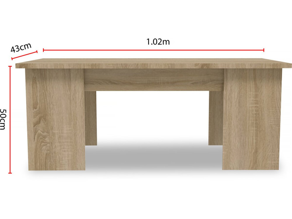 Mesa de centro "Diana" - 102 x 50 x 43 cm - Roble