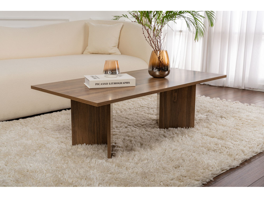 Mesa de centro de madera "Sabin" - 60 x 119 x 40 cm - Nogal