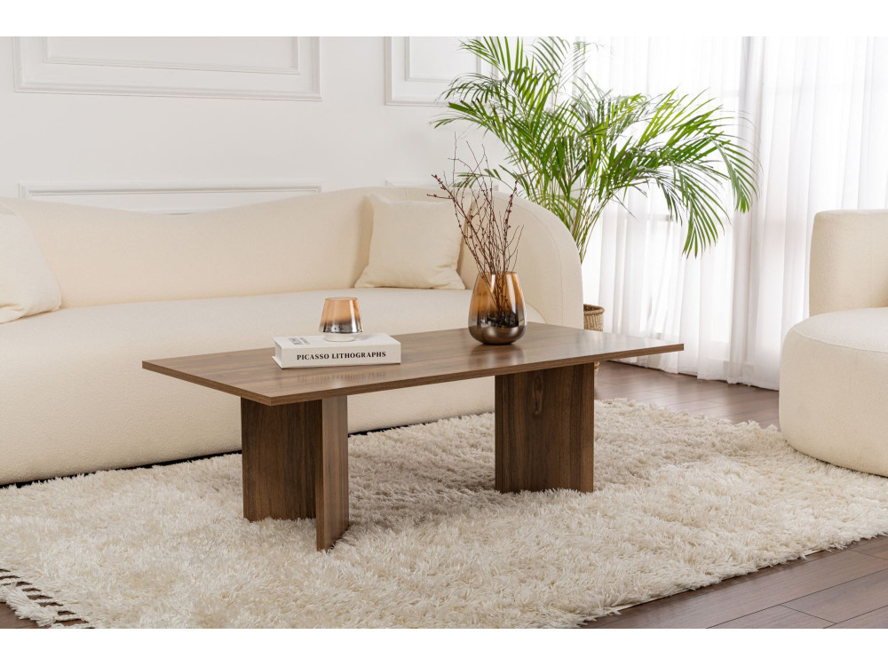 Mesa de centro de madera "Sabin" - 60 x 119 x 40 cm - Nogal