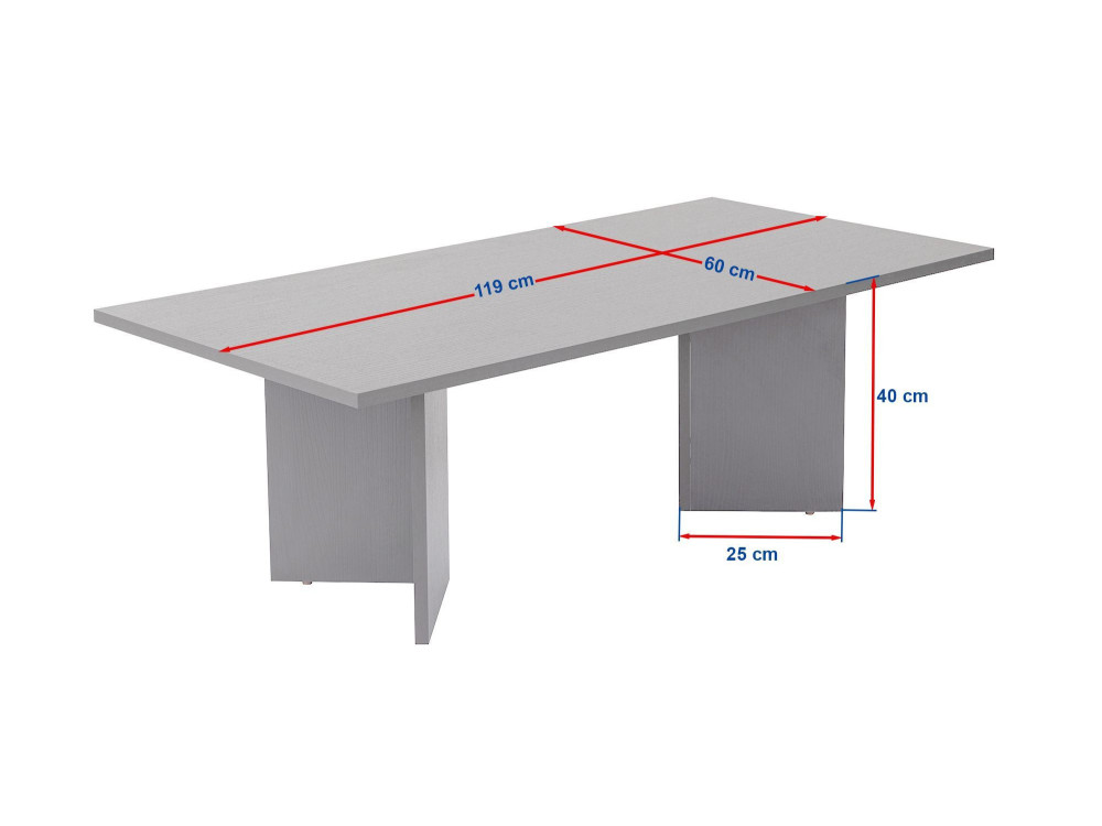 Mesa de centro de madera "Sabin" - 60 x 119 x 40 cm - Nogal