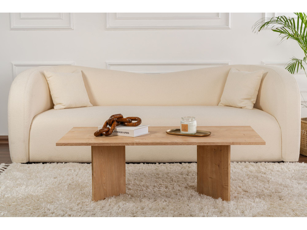 Mesa de centro de madera "Sabin" - 60 x 119 x 40 cm - Roble zafiro