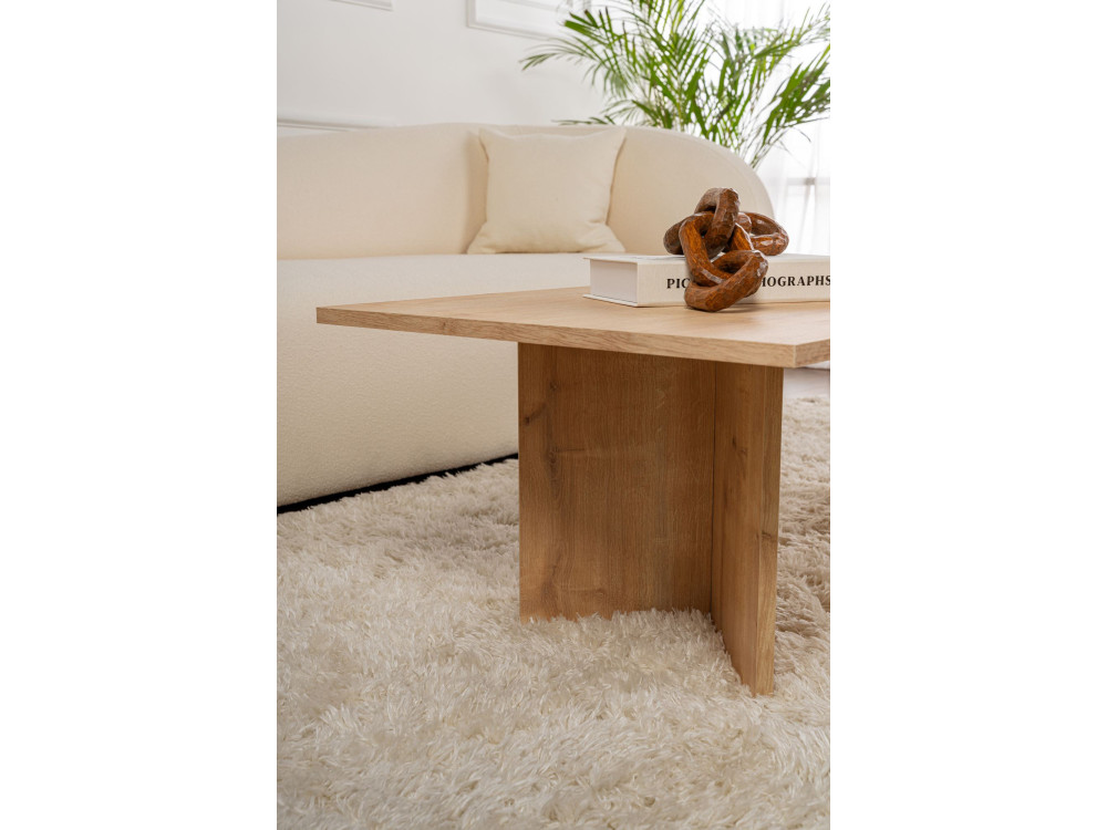 Mesa de centro de madera "Sabin" - 60 x 119 x 40 cm - Roble zafiro