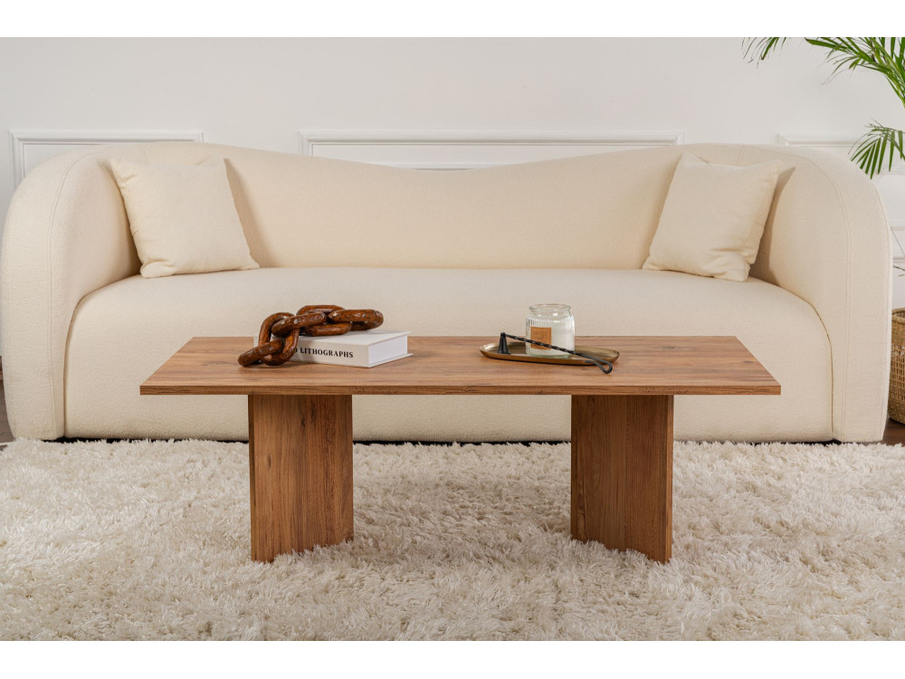Mesa de centro de madera "Sabin" - 60 x 119 x 40 cm - pino atlántico