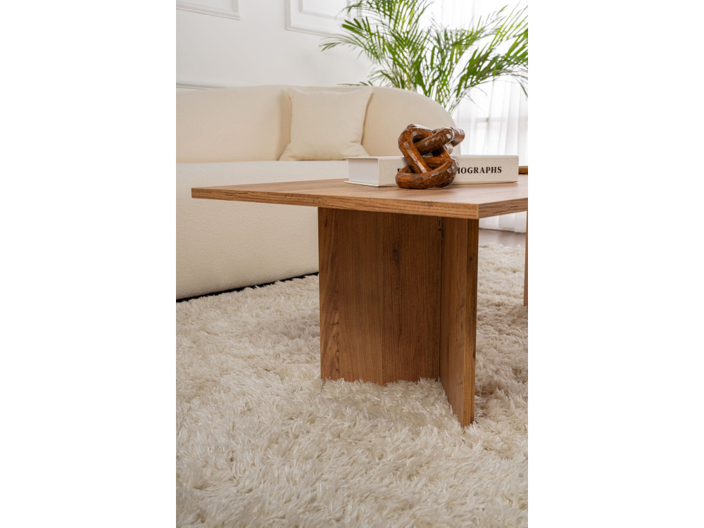 Mesa de centro de madera "Sabin" - 60 x 119 x 40 cm - pino atlántico