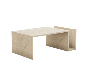 Mesa baja de madera "Memo" - 86 x 50 x 32 cm - Travertino