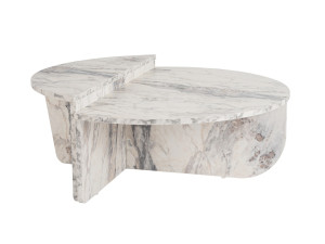 Mesa baja de madera "Orion" 90 x 60 x 30 cm - mármol Freesia