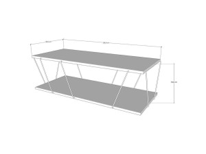 Mesa baja de madera "Zisino" - 120 x 50 x 30 cm - Gris antracita