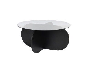 Mesa baja de madera "Aeris" - 75 x 75 x 35 cm - Madera NoirFumée