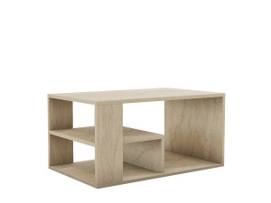Mesa baja de madera "Eros" - 80 x 40 x 50 cm - Travertino