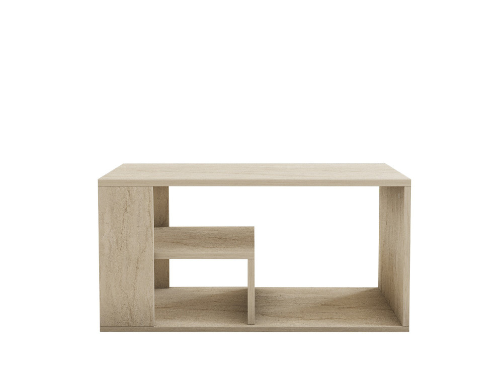 Mesa baja de madera "Eros" - 80 x 40 x 50 cm - Travertino