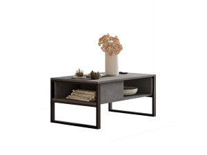 Mesa baja de madera "ML34" - 100 x 59 x 44 cm - Plata