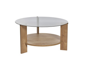 Mesa baja de madera "Clara" - 75 x 75 x 40 cm - Roble SaphirFumées