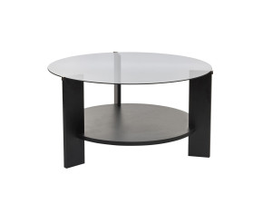 Mesa baja de madera "Clara" - 75 x 75 x 40 cm - Madera NoirFumée