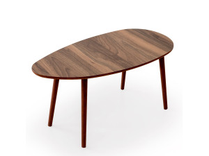 Mesa baja de madera "Nora" 100 x 50 x 45 cm - Nogal