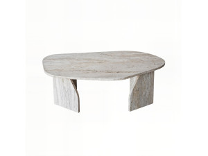 Mesa baja de madera "Rock" 100 x 60 x 35 cm - Travertino