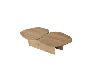 Mesa baja de madera "Stones" 125 x 60 x 38 cm - Roble zafiro