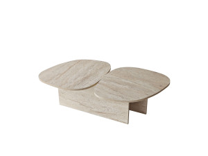 Mesa baja de madera "Stones" 125 x 60 x 38 cm - Travertino