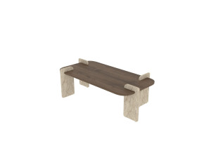 Mesa baja de madera "Leapiri" - 120 x 60 x 35 cm - Marrón