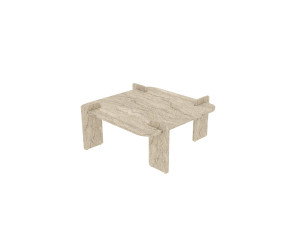 Mesa baja de madera "Woog" 90 x 90 x 35 cm - Travertino