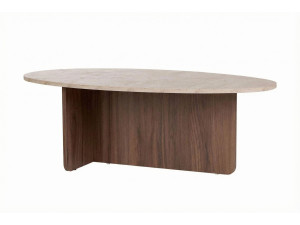 Mesa baja de madera "Orba" - 120 x 65 x 40 cm - Travertino