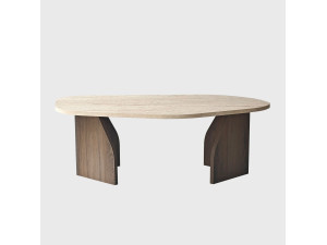 Mesa baja de madera "Rock" - 100 x 60 x 35 cm - Travertino
