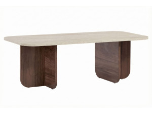 Mesa baja de madera "Akira" - 120 x 60 x 41 cm - Travertino