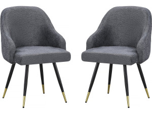Juego de 2 sillas tapizadas "Harmony" - 54 x 57 x 90 cm - Gris