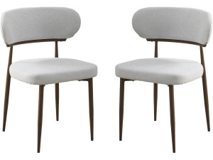 Lote de 2 sillas de comedor "Elora" imitación madera - Gris claro