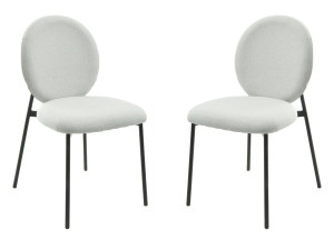 Lote de 2 sillas de comedor de metal "Perla" - Gris claro