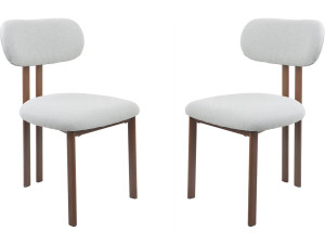Lote de 2 sillas de comedor "Veralia" imitación madera - Gris claro