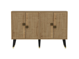 Aparador de madera "Ahart" - 120 x 30 x 80 cm - Roble Zafiro Dorado