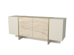 Aparador de madera "Veyron" - 180 x 46 x 75 cm - Travertino, Arenisca