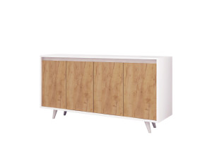 Aparador de madera "Nossa" - 140 x 40 x 86 cm - Marrón