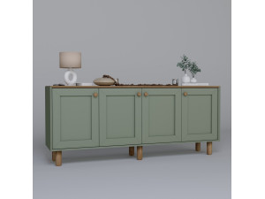 Aparador de madera "Bohem" - 180 x 40 x 75 cm - Verde
