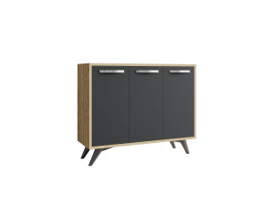 Aparador de madera "Piffa" - 100 x 35 x 82 cm - Gris antracita