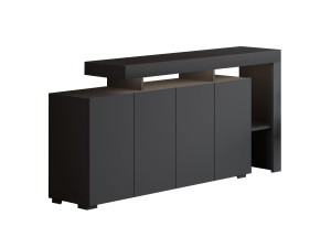 Aparador de madera "Beliz" - 170 x 35 x 80 cm - Antracita
