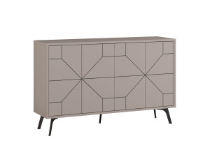Aparador de madera "Dune" - 123 x 35 x 62 cm - Marrón moca claro