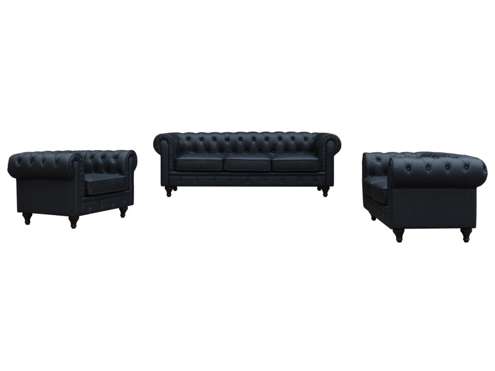Sillón Chesterfield "Aliza" - Negro