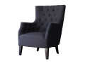 Sillón escandinavo "Duchesse" en tela - Negro - Negro