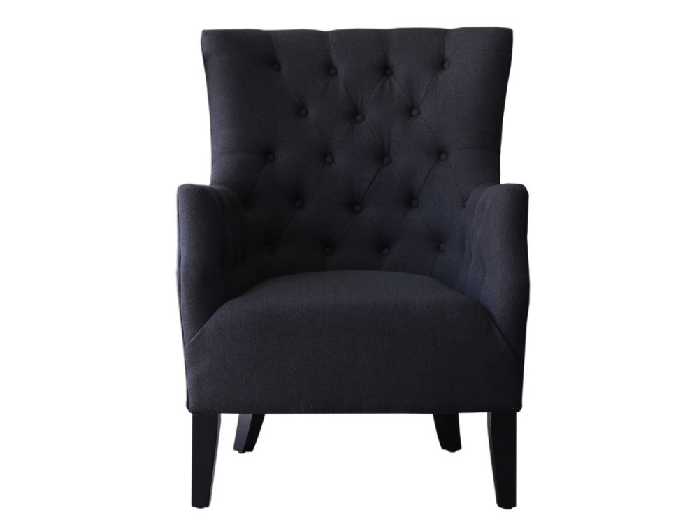 Sillón escandinavo "Duchesse" en tela - Negro