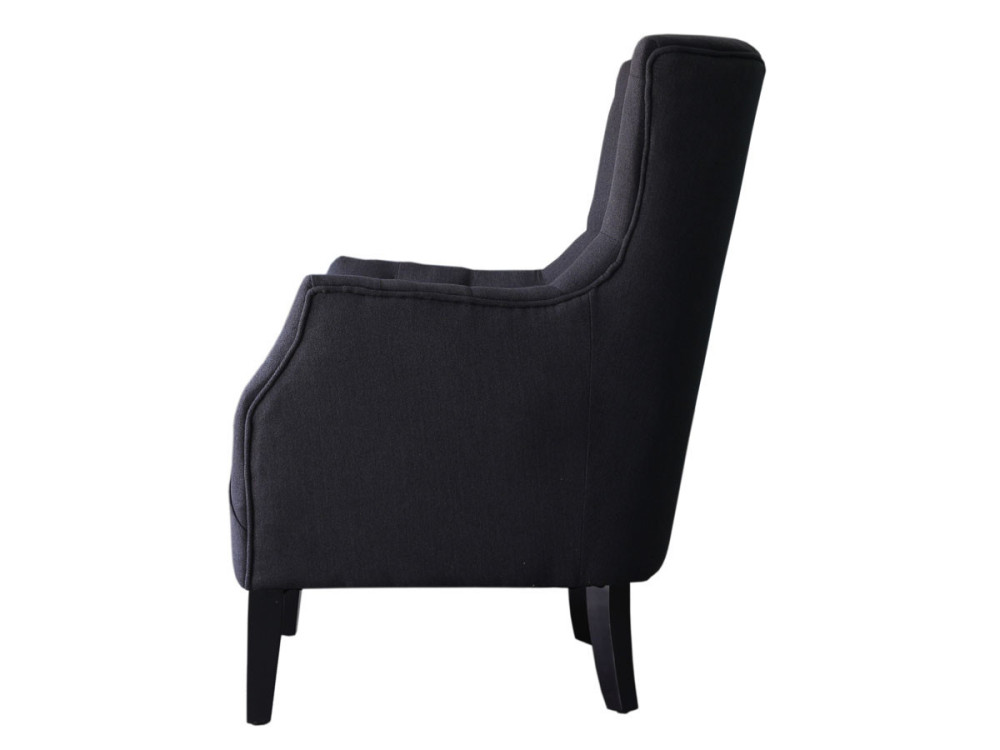 Sillón escandinavo "Duchesse" en tela - Negro