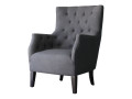 Sillón escandinavo "Duchesse" en tela - Negro - Gris