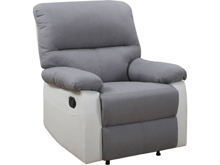Sillón reclinable Lincoln - Blanco/Gris claro